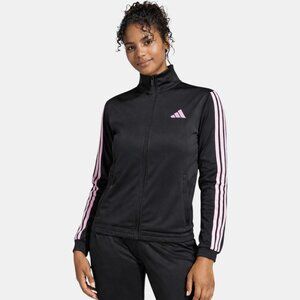 ADIDAS TRICOT 3-STRIPES TRACK JACKET BLACK CLEAR PINK NWT SIZE M
